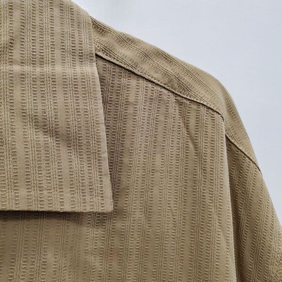 Tommy Bahama Men's Dark Khaki Textured Silk Coconut Shell Button‎ Camp Shirt XL - Picture 2 of 7
